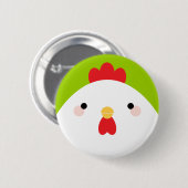 Kawaii Cartoon-Huhn-Button-Abzeichen-Knopf Button (Vorne & Hinten)