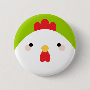 Kawaii Cartoon-Huhn-Button-Abzeichen-Knopf Button