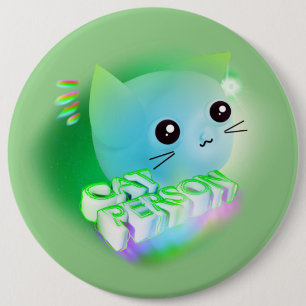 Kawaii Cartoon Kitten Button