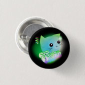 Kawaii Cartoon Kitten Button (Vorne & Hinten)