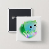 Kawaii Cartoon Kitten Button (Vorne & Hinten)