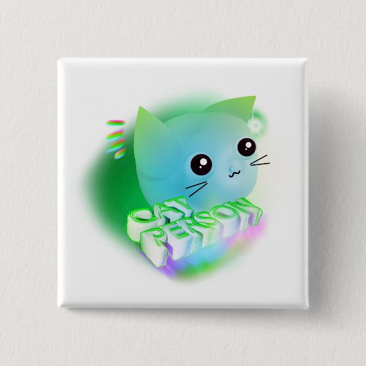 Kawaii Cartoon Kitten Button (Vorderseite)