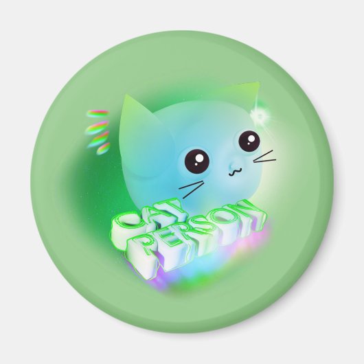 Kawaii Cartoon Kitten Magnet (Vorne)