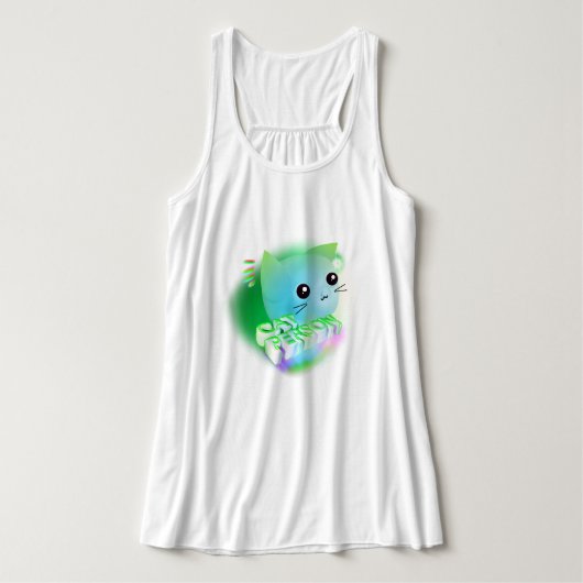 Kawaii Cartoon Kitten Tank Top (Design Vorderseite)