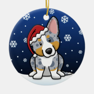 Kawaii Cartoon Merle Wolljacken-WaliserCorgi Keramikornament