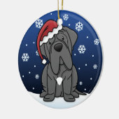 Kawaii Cartoon Neapolitan Mastiff Weihnachten Keramik Ornament (Links)