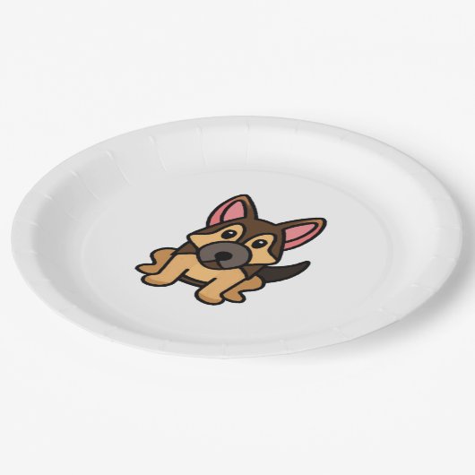 Kawaii Cartoon Pappteller (Schrägansicht)