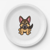 Kawaii Cartoon Pappteller (Vorderseite)