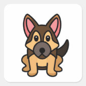 Kawaii Cartoon Quadratischer Aufkleber (Vorderseite)