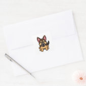 Kawaii Cartoon Quadratischer Aufkleber (Umschlag)