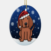 Kawaii Cartoon Redbone Coonhound-Weihnachten Keramik Ornament (Rechts)