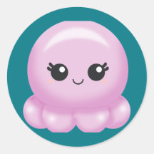 Kawaii Cartoon Rosa Octopus