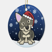 Kawaii Cartoon-Schwede Vallhund Keramik Ornament (Links)