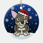Kawaii Cartoon-Schwede Vallhund Keramik Ornament (Hinten)