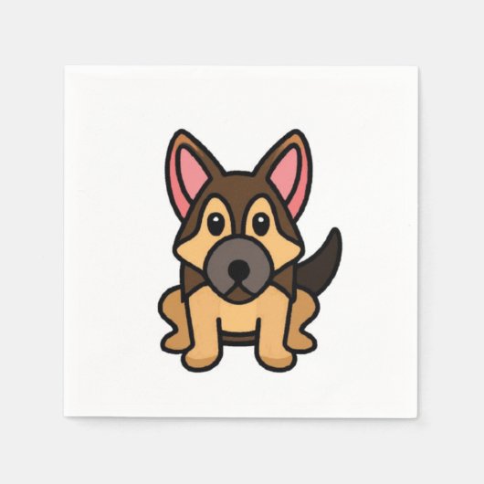 Kawaii Cartoon Serviette (Vorderseite)