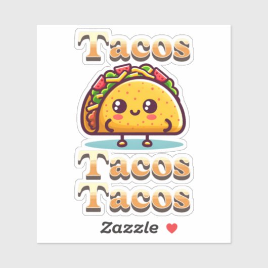 Kawaii Cartoon Tacos Aufkleber (Blatt)