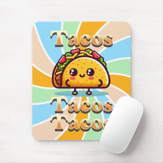 Kawaii Cartoon Tacos Mousepad (Mit Mouse)