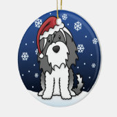 Kawaii-Cartoon Tibetischer Terrier Weihnachten Keramik Ornament (Links)