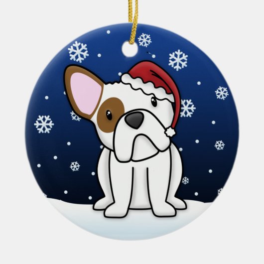 Kawaii Cartoon WB-Bulldoggen-Weihnachten Keramik Ornament (Vorne)