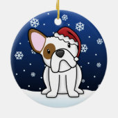 Kawaii Cartoon WB-Bulldoggen-Weihnachten Keramik Ornament (Hinten)