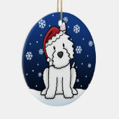 Kawaii Cartoon Westie Weihnachtsverzierung Keramik Ornament (Rechts)