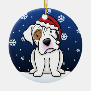 Kawaii Cartoon White Boxen Weihnachten Keramikornament