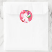 Kawaii Cartoon X-mas White Elephant Runder Aufkleber (Tasche)