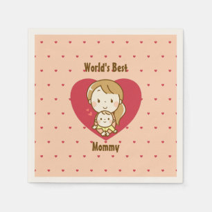 Kawaii-Cartoon zum Weltbesten Tag der Niedlichen M Serviette