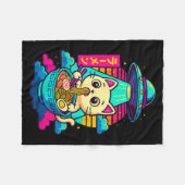 Kawaii Cat Alien Ufo Ramen Graphic Tee Funny Japan Fleecedecke (Vorderseite (Horizontal))