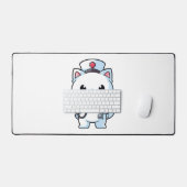Kawaii Cat als Krankenschwester Schreibtischunterlage (Tastatur & Maus)