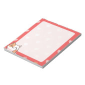 Kawaii Cat and Hearts Notepad Notizblock (Rotiert)