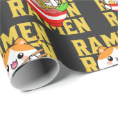 Kawaii Cat aß Ramen Geschenkpapier (Rolleneckpunkt)