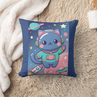 Kawaii Cat Astronaut Space Adventure Cute Cosmos Kissen