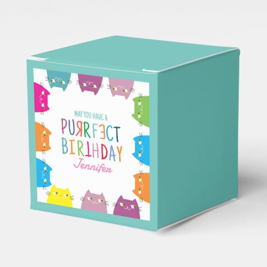Kawaii Cat Birthday Geschenkboxen Geschenkschachtel (Vorderseite)