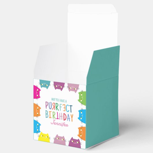 Kawaii Cat Birthday Geschenkboxen Geschenkschachtel (Geöffnet)