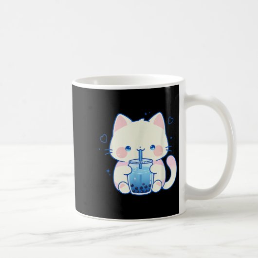 Kawaii Cat Boba Japanese Cute Aesthetic Anime Girl Kaffeetasse (Rechts)