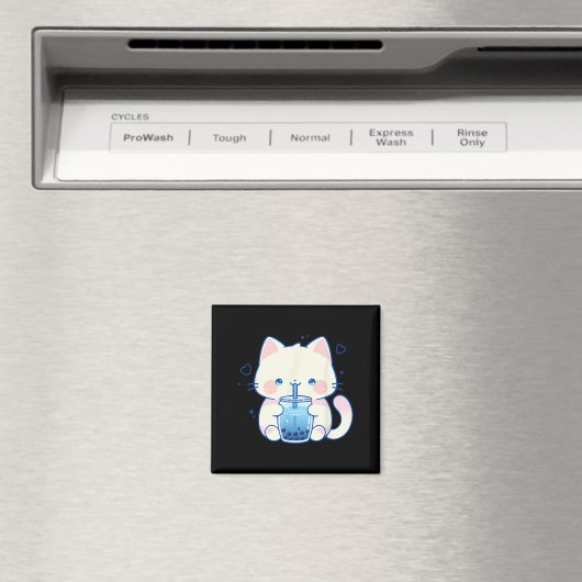 Kawaii Cat Boba Japanese Cute Aesthetic Anime Girl Magnet (In Situ (Geschirrspüler))