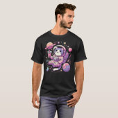 Kawaii Cat Bubble Boba Tea In Space Astronaut T-Shirt (Vorne ganz)