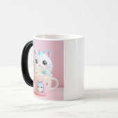 Kawaii Cat Bubble Tee Tasse - Niedliche ästhetisch (Vorderseite Links)