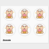 Kawaii Cat Chef With Cupcake Sticker (Blatt)