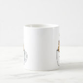 Kawaii Cat & Coffee Hearts Illustration Kaffeetasse (Mittel)