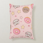 Kawaii Cat, Donut und Star Pattern Dekokissen (Vorderseite(Vertikal))