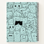 Kawaii Cat Doodles Pattern Notizblock (Rückseite)