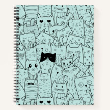 Kawaii Cat Doodles Pattern