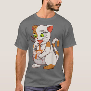 Kawaii Cat Eating Ramen Anime Japanisch Noodles T-Shirt