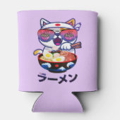 Kawaii Cat Eating Ramen - Niedliche japanische Nud Dosenkühler (Rückseite)