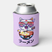 Kawaii Cat Eating Ramen - Niedliche japanische Nud Dosenkühler (Kanne Rückseite)