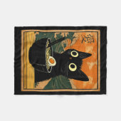 Kawaii Cat Eating Ramen Noodles Funny Anime Gift G Fleecedecke (Vorderseite (Horizontal))