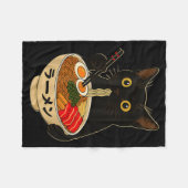 Kawaii Cat Eating Ramen Noodles Funny Anime Gift G Fleecedecke (Vorderseite (Horizontal))