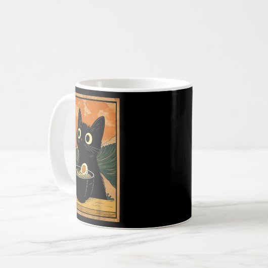 Kawaii Cat Eating Ramen Noodles Funny Anime Gift G Kaffeetasse (Vorderseite Links)
